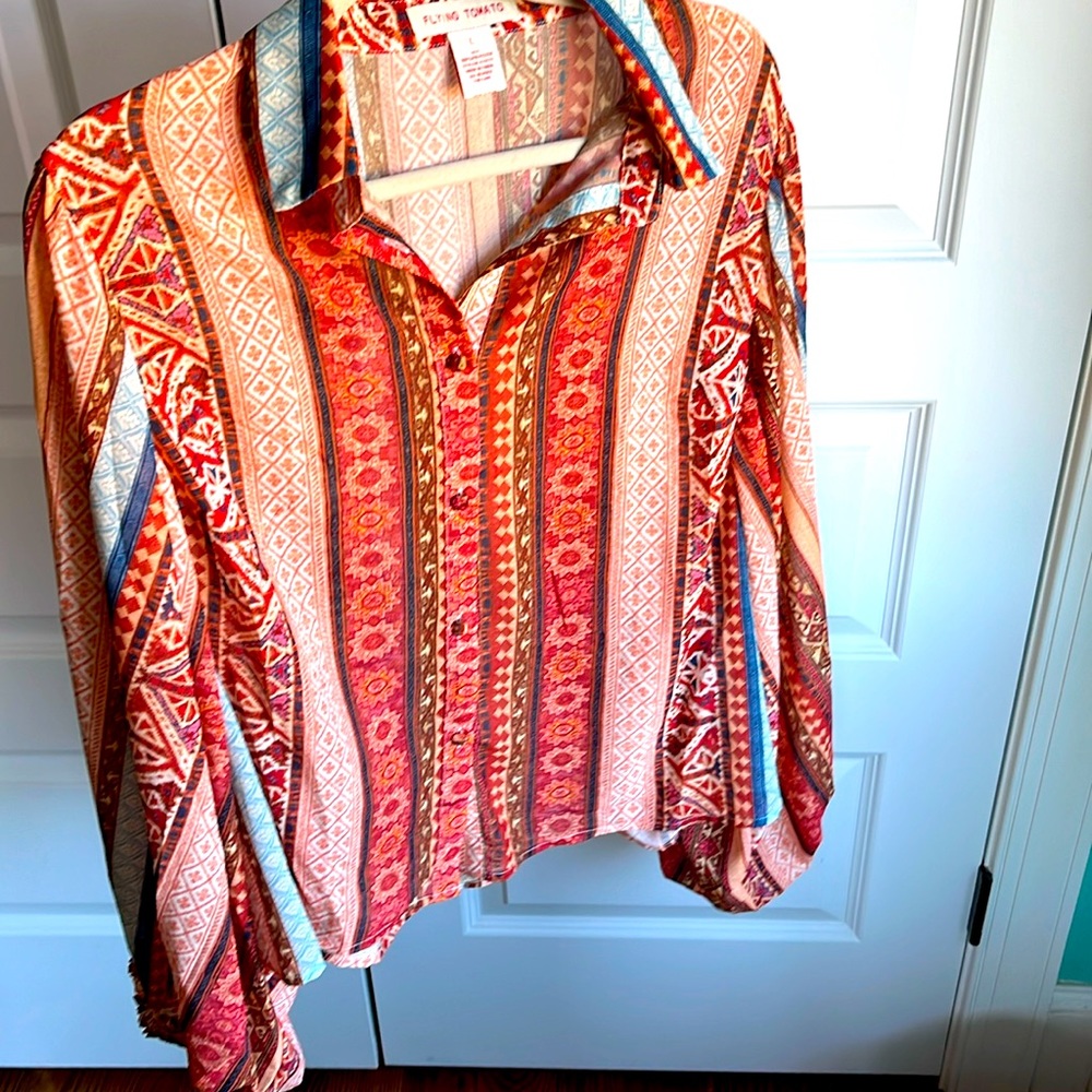 Brightly Colored Mayan/Aztec Pattern Balloon Slee… - image 3